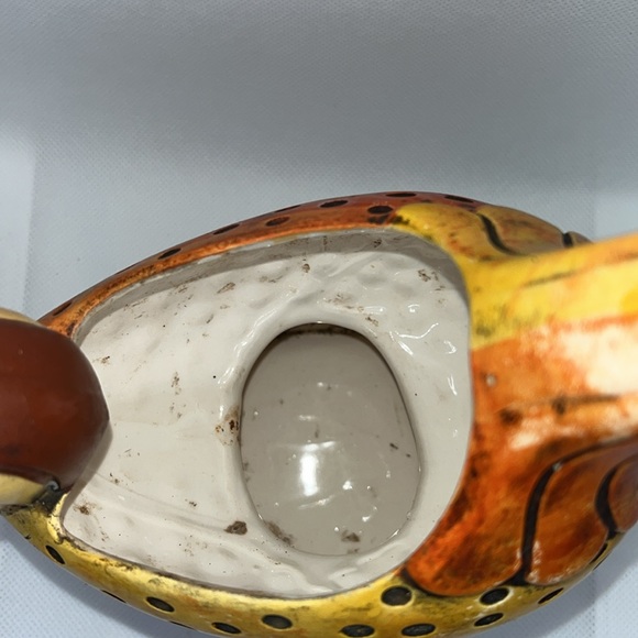 Vintage Rooster perched on a log planter 7 1/2” tall - Picture 7 of 12